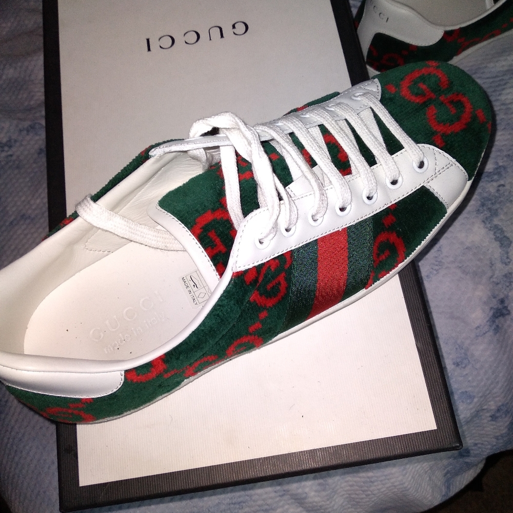 Men's Gucci shoes size 9 green and red - Picture 1 of 3